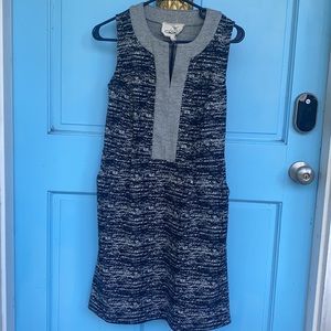 Anthropologie Tabitha Dress Sleeveless Shift Tweed Gray with Pockets size 6